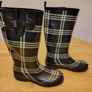 Plaid Rain Boots